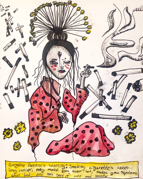 "tobacco geisha" framed painting